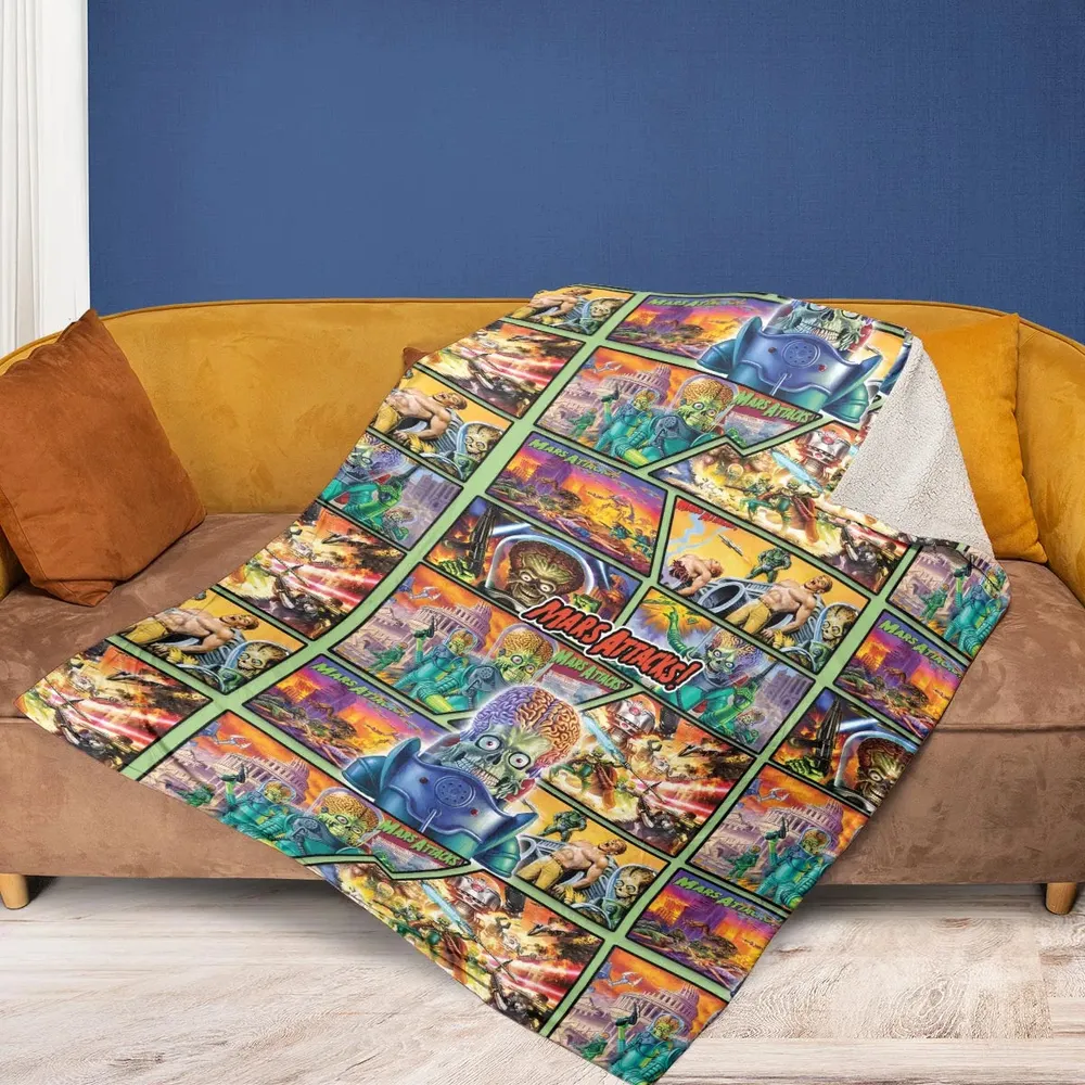 Ack! Ack! Ack! Mars Attacks Fleece Blanket - 2
