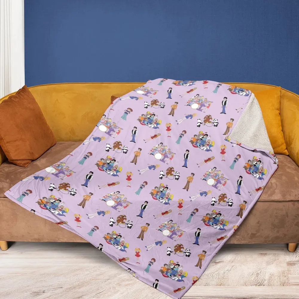 70s The Brady Kids Cartoon Fleece Blanket - 2