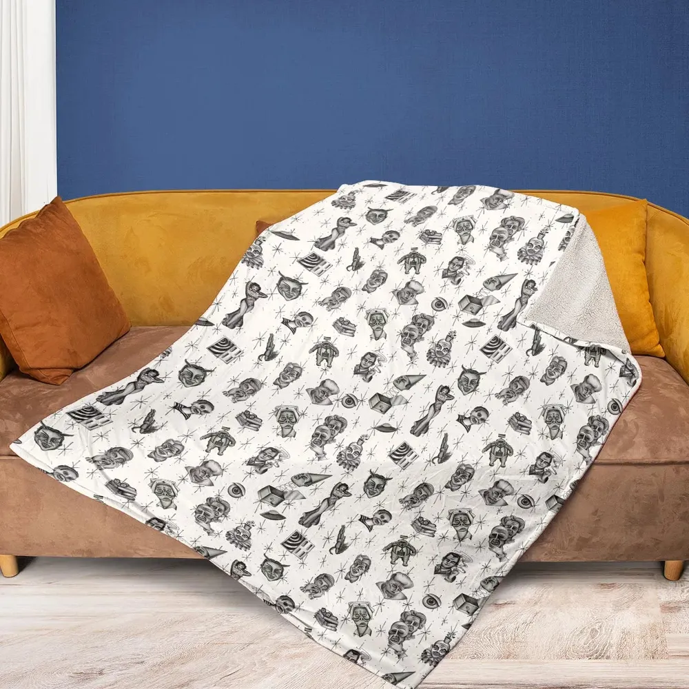 The Twilight Zone Characters Pattern Fleece Blanket - 2