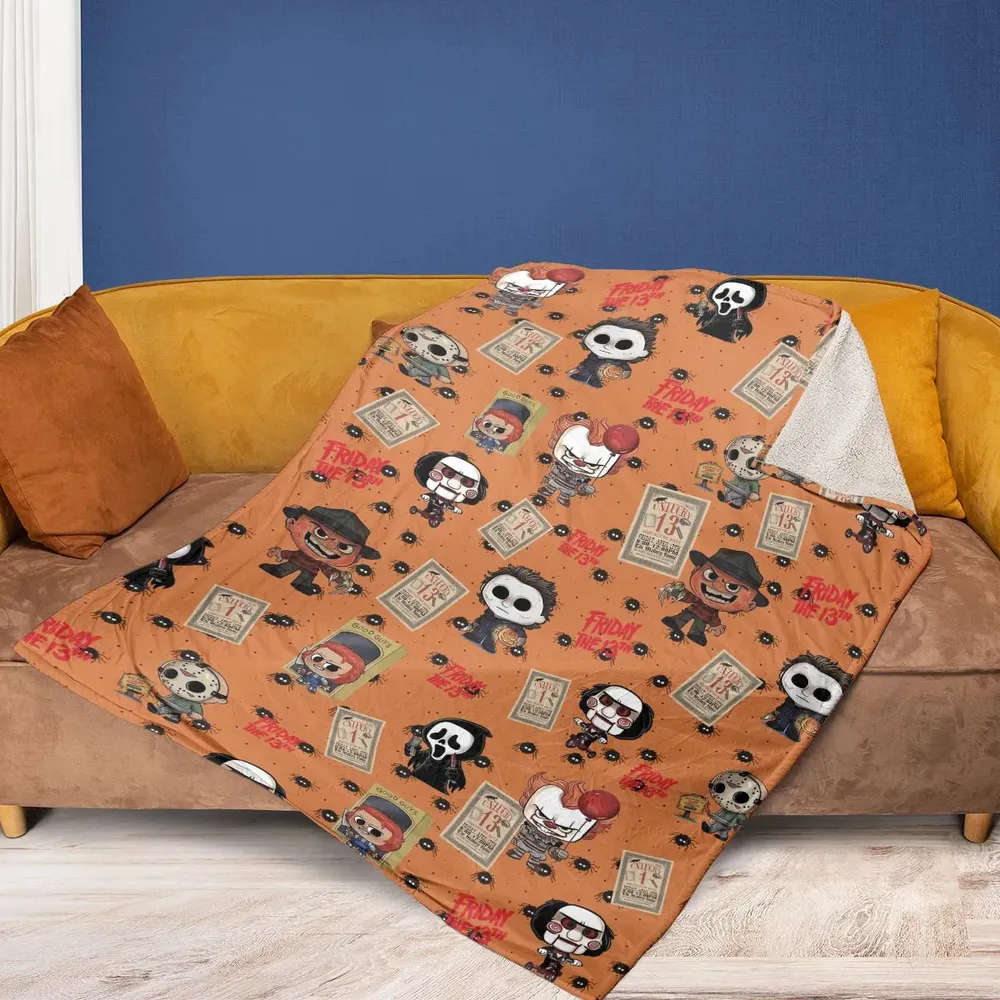 Chibi Horror Characters Fleece Blanket - 2