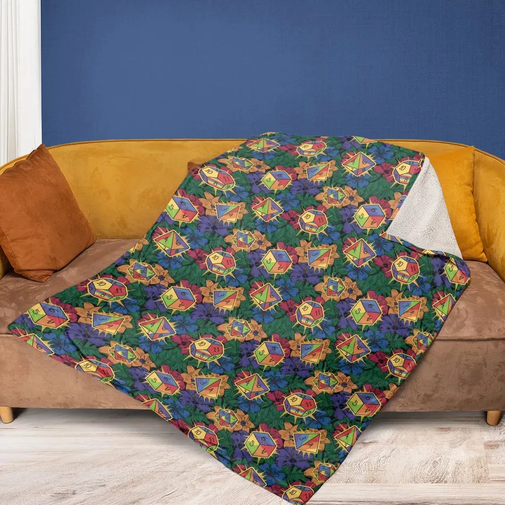 Tropical Dice DnD Fleece Blanket - 2