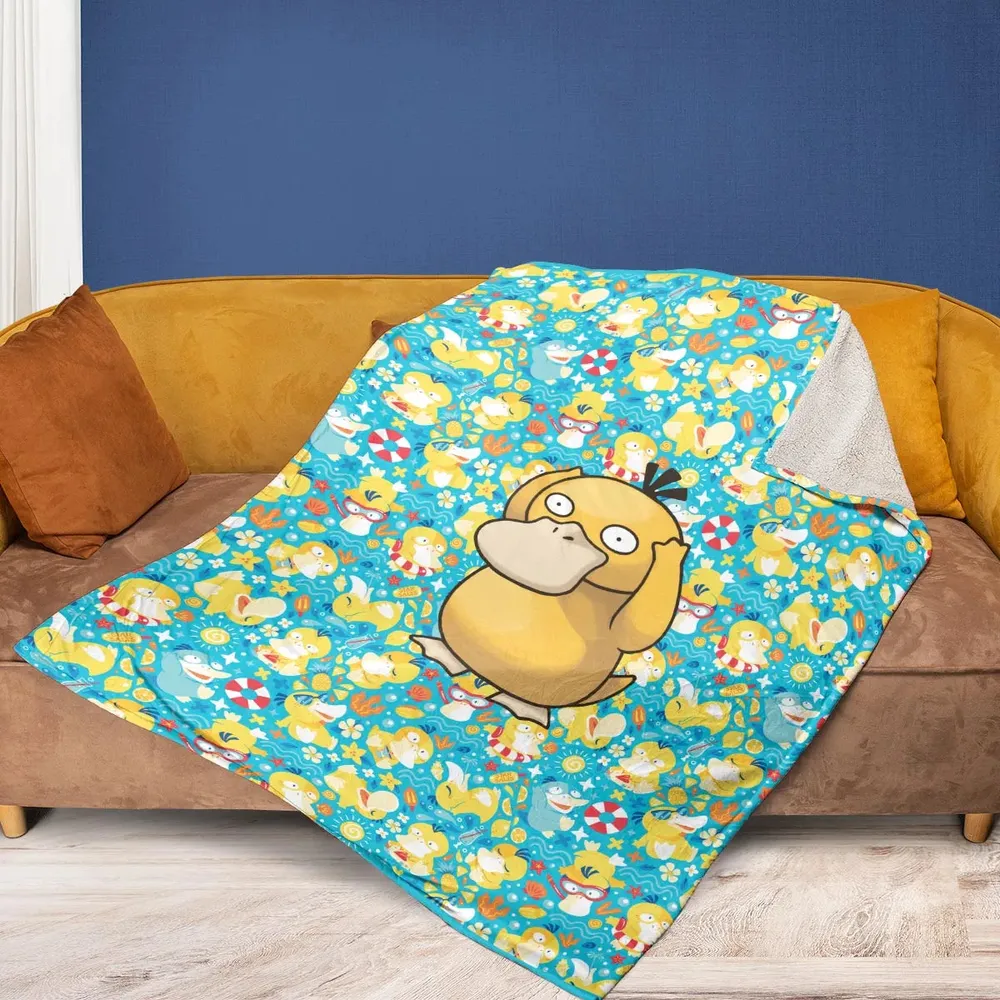 Psyduck Power Pokemon Fleece Blanket - 2