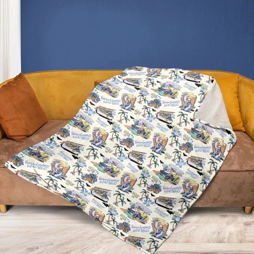 Vacation Fear and Loathing In Las Vegas Pattern Fleece Blanket - 2