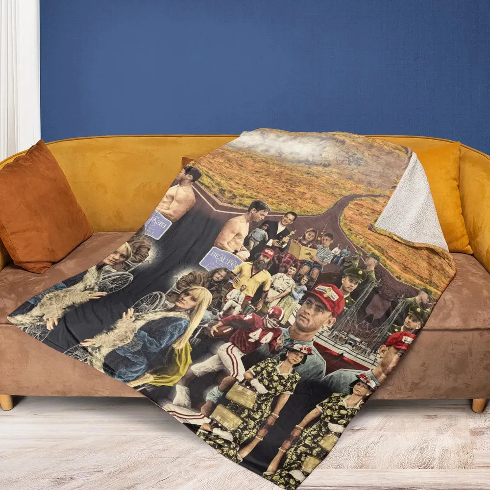 Forrest Gump's Journey Collage Fleece Blanket - 2