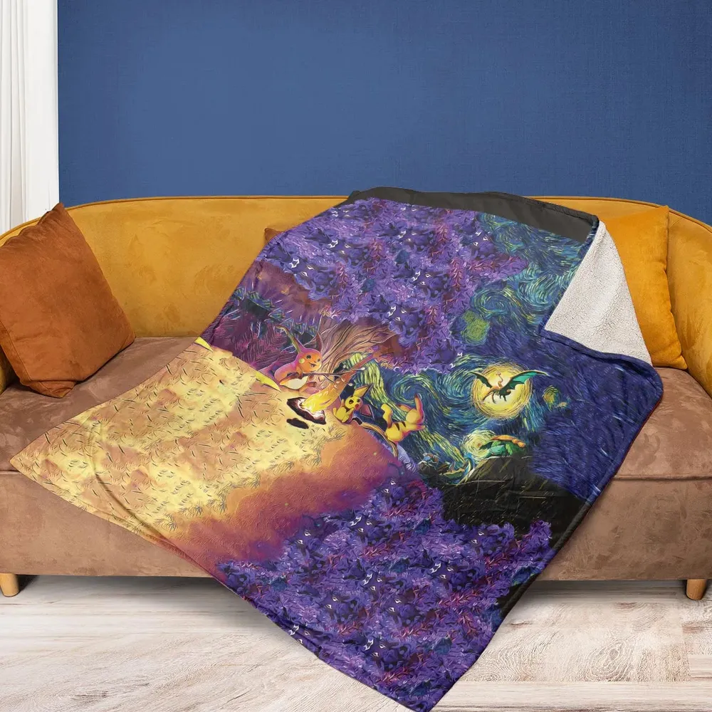 Pokemon Starry Night Campfire Fleece Blanket - 2