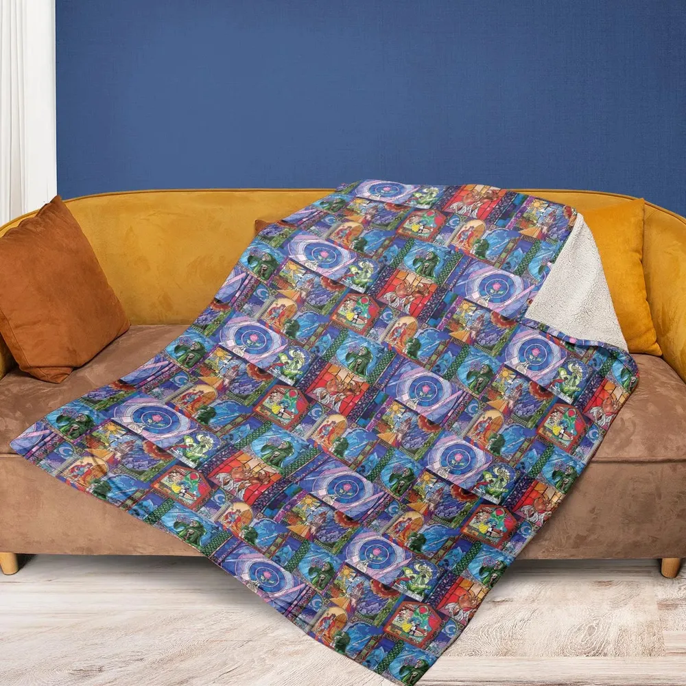 Beauty And The Beast Story Windows Fleece Blanket - 2
