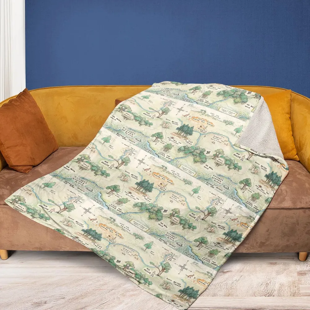 Hundred Acre Wood Map Fleece Blanket - 2