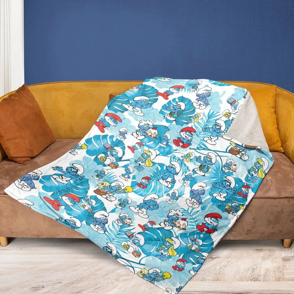 The Smurfs Pattern Fleece Blanket - 2