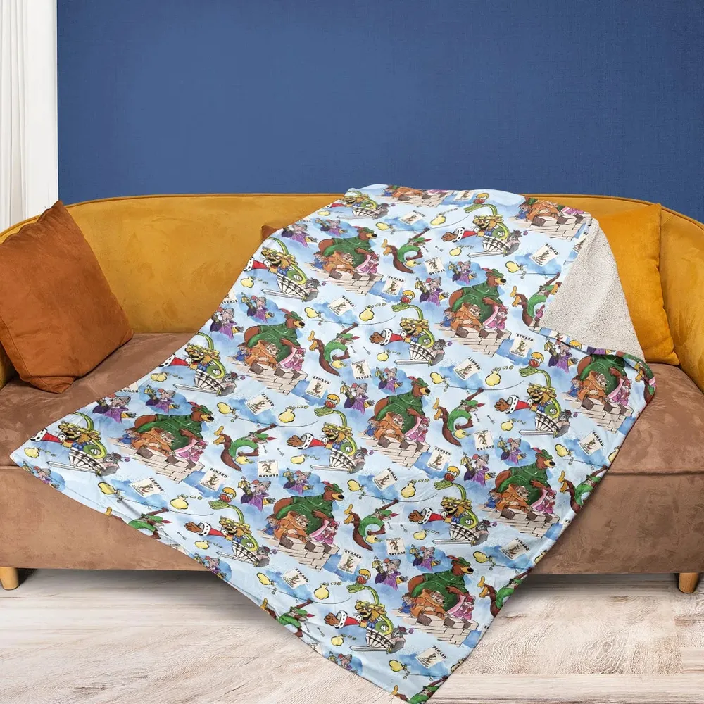 Robin Hood Characters Pattern Fleece Blanket - 2
