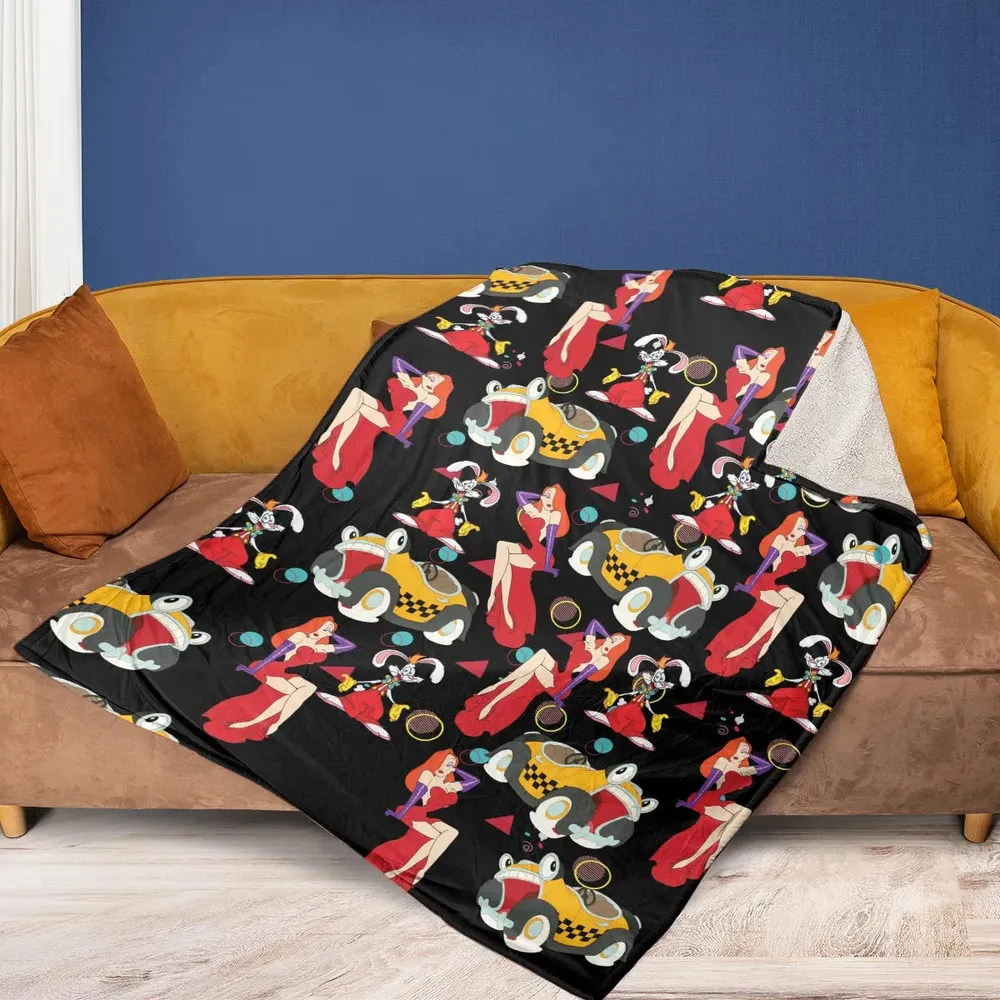 Retro 90s Jessica Rabbit Roger Rabbit Fleece Blanket - 2