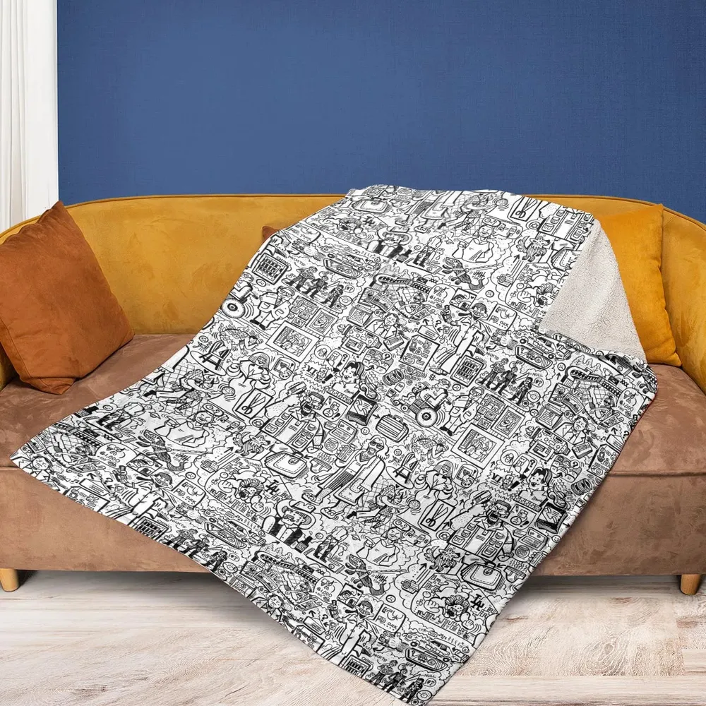 The Big Lebowski Doodles Fleece Blanket - 2
