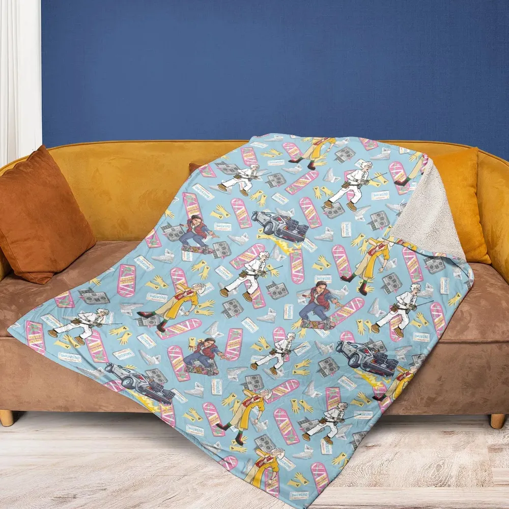 Marty McFly Dr. Emmett Brown Back To The Future Fleece Blanket - 2