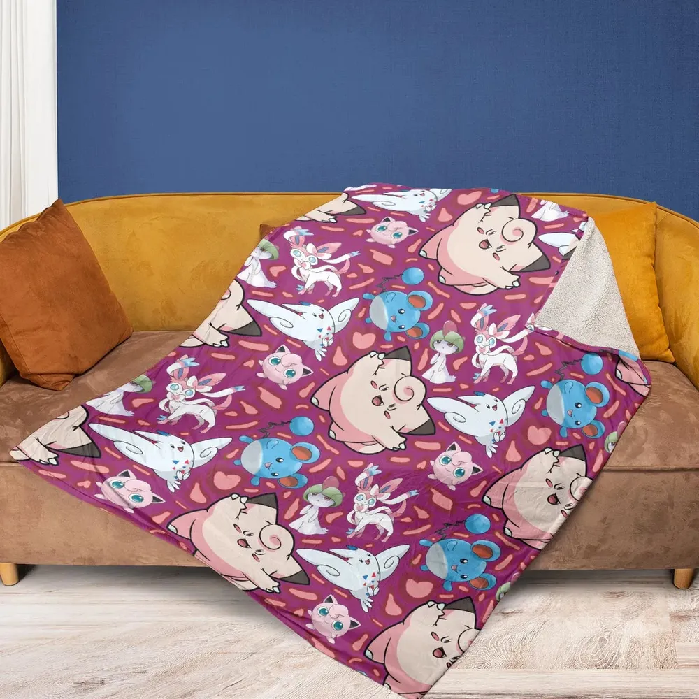 Fairy Type Pokemon Fleece Blanket - 2