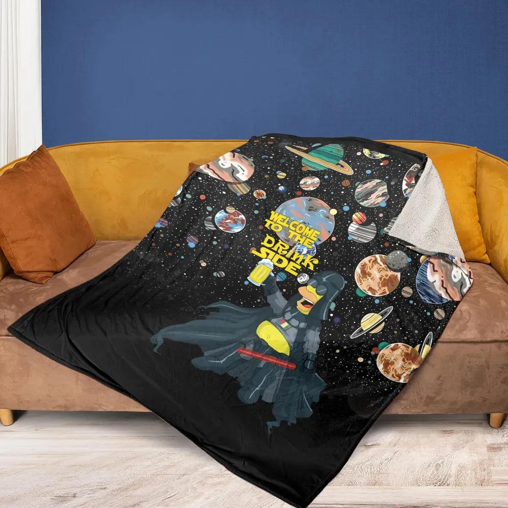 Simpson Darth Vader Welcome To The Drink Side Fleece Blanket - 2