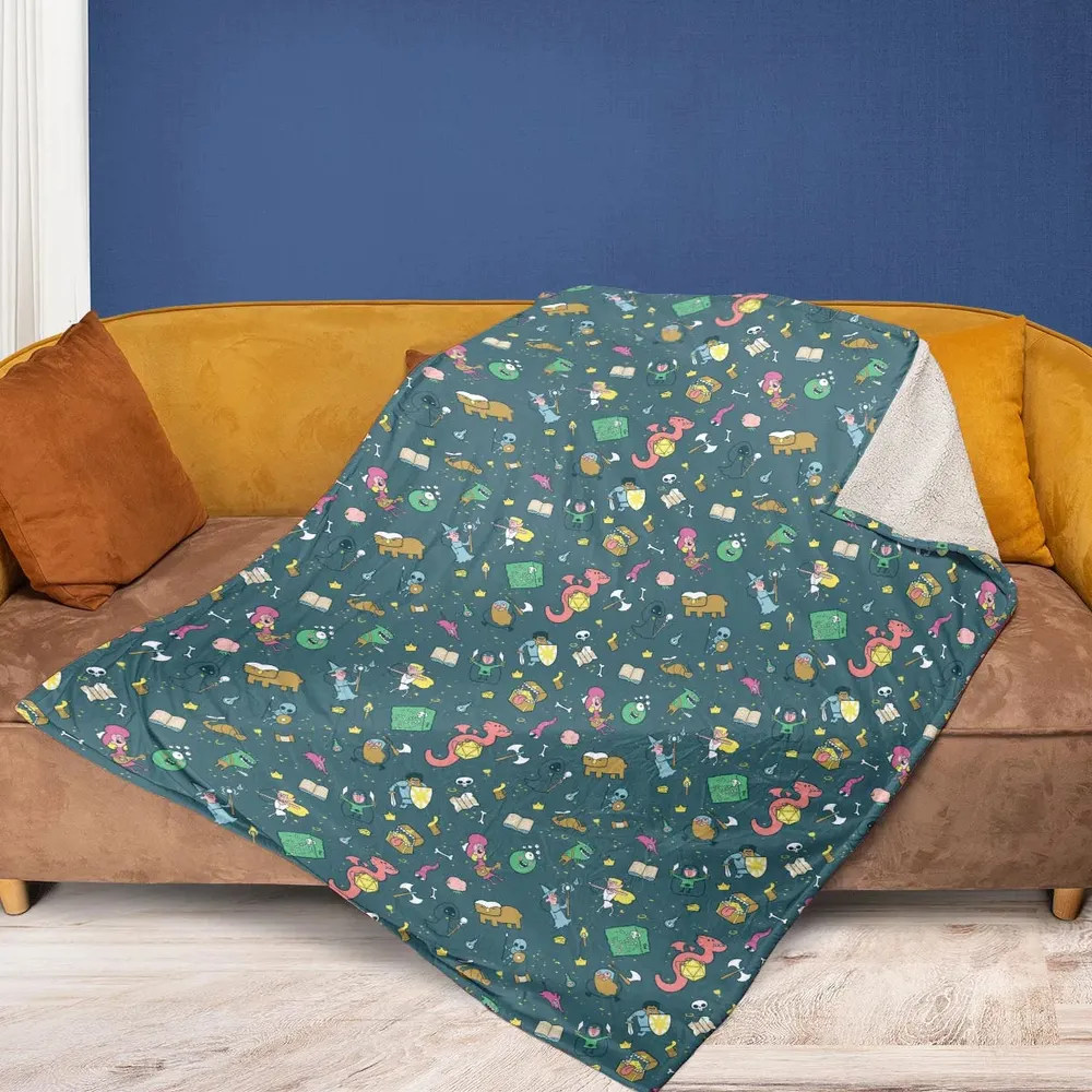 Cute Doodle Dungeons Fleece Blanket - 2