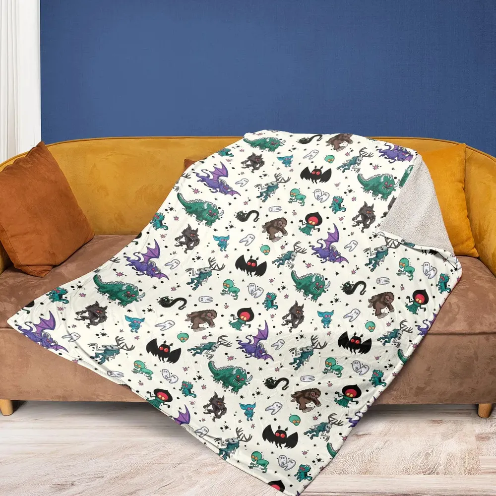 Cryptids of the Americas Cryptozoology Cryptids Monster Fleece Blanket - 2