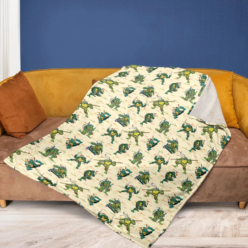 TMNT Characters Weapon Pattern Fleece Blanket - 2