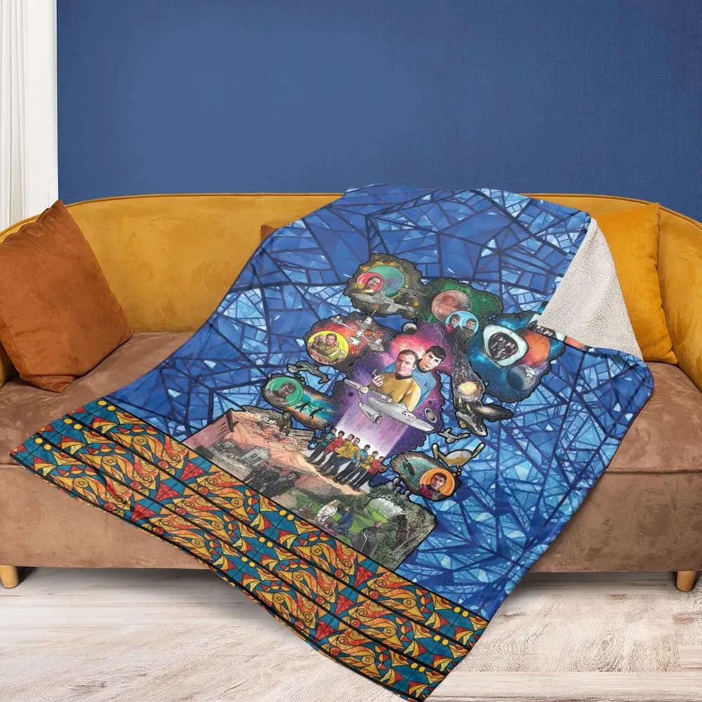 The Beginning Star Trek Pattern Fleece Blanket - 2