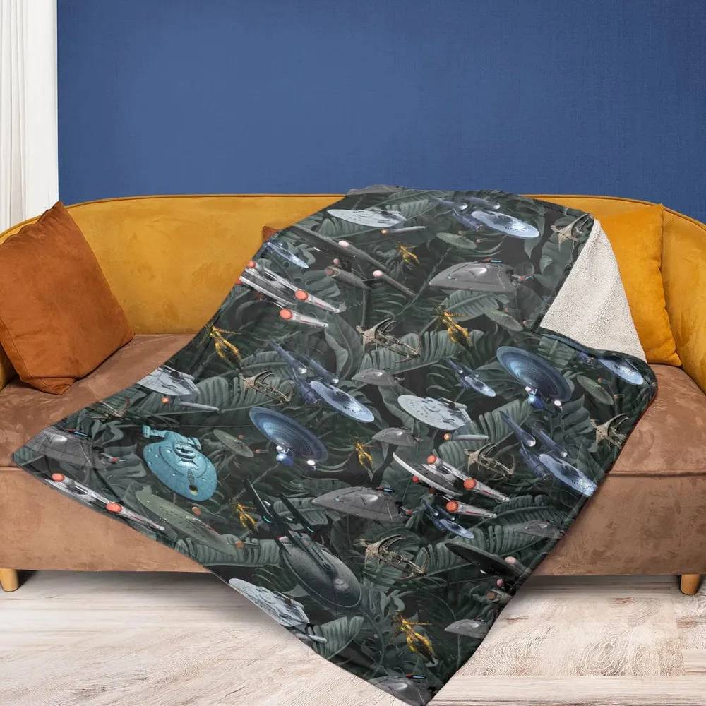 Star Trek Spaceship Pattern Fleece Blanket - 2