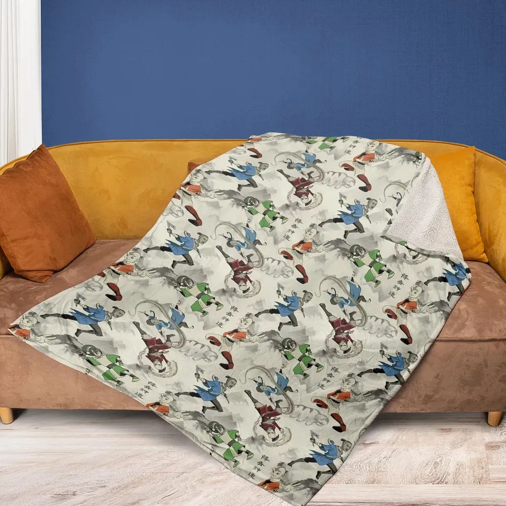 Aang Katara Toph Beifong Sokka Avatar The Last Airbender Fleece Blanket - 2