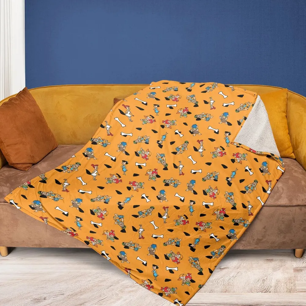 Stone Age The Flintstones Characters Fleece Blanket - 2