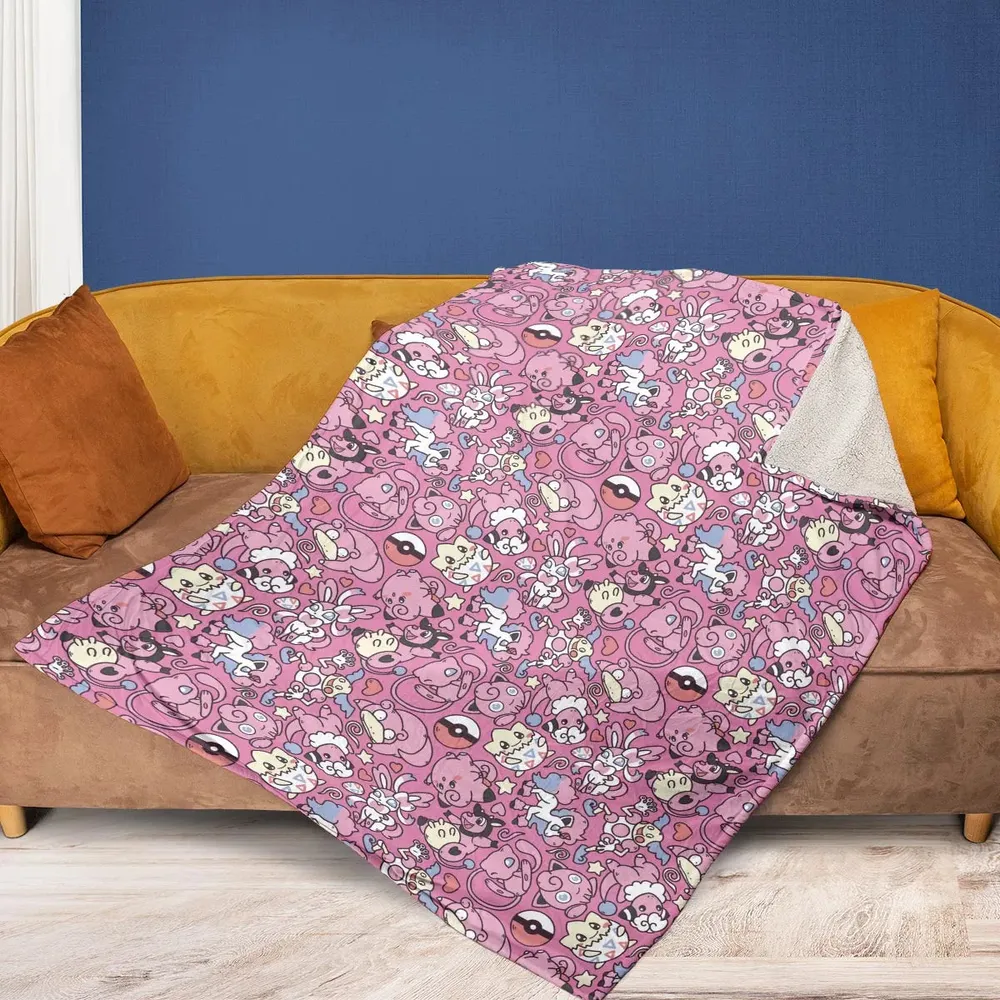 Fairy Pokemon Pattern Fleece Blanket - 2