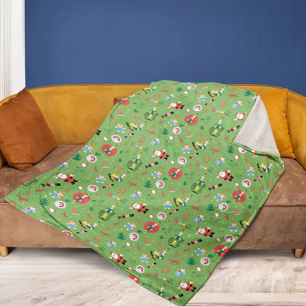 ELF Christmas Pattern Fleece Blanket - 2