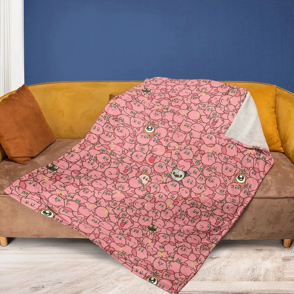 Cute Kirby Waddle Doo Bandana Waddle Dee Meta Knight Kirby's Characters Fleece Blanket - 2
