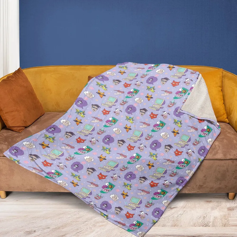 Courage the Cowardly Dog Characters Pattern Fleece Blanket - 2