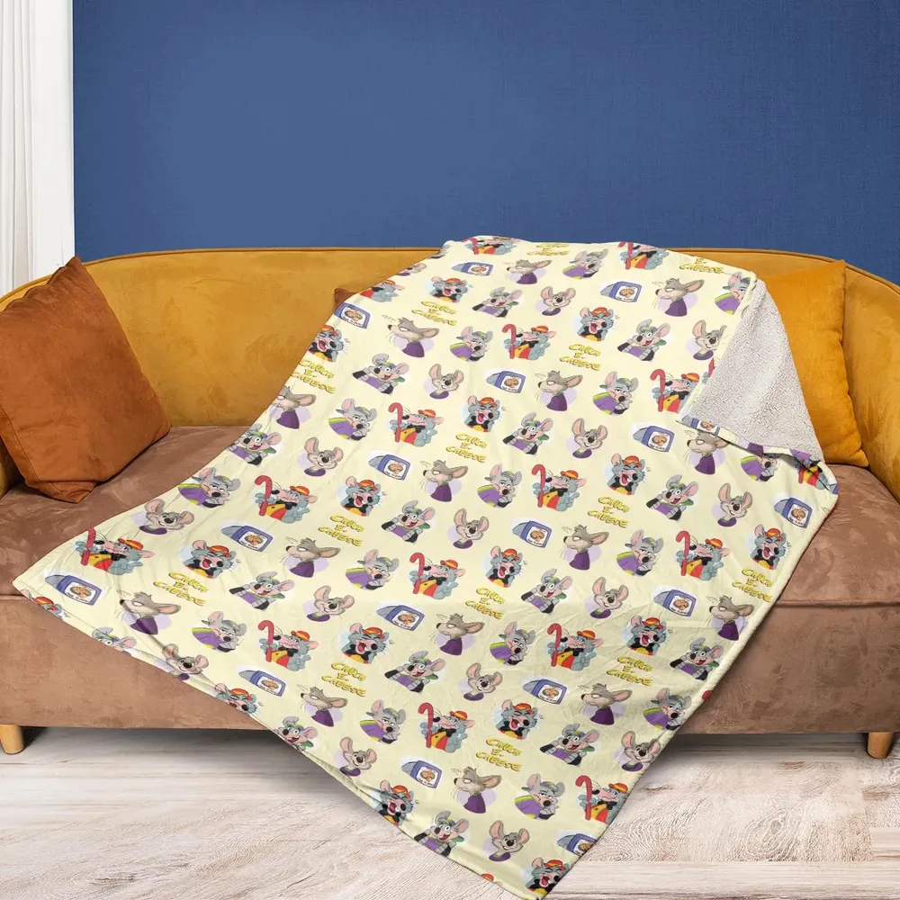 Chuck E. Cheese Pattern Fleece Blanket - 2