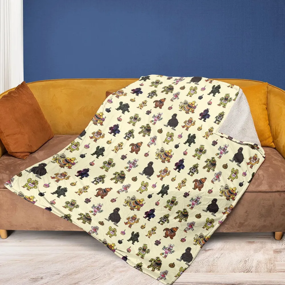 Chica Chicken Five Nights at Freddy's Pattern Fleece Blanket - 2