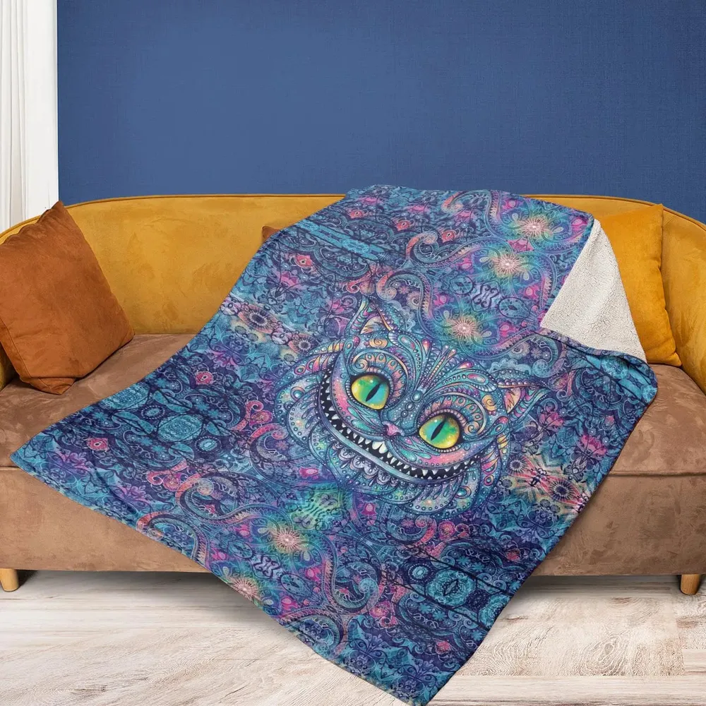 Cheshire Cat Alice In Wonderland Fleece Blanket - 2