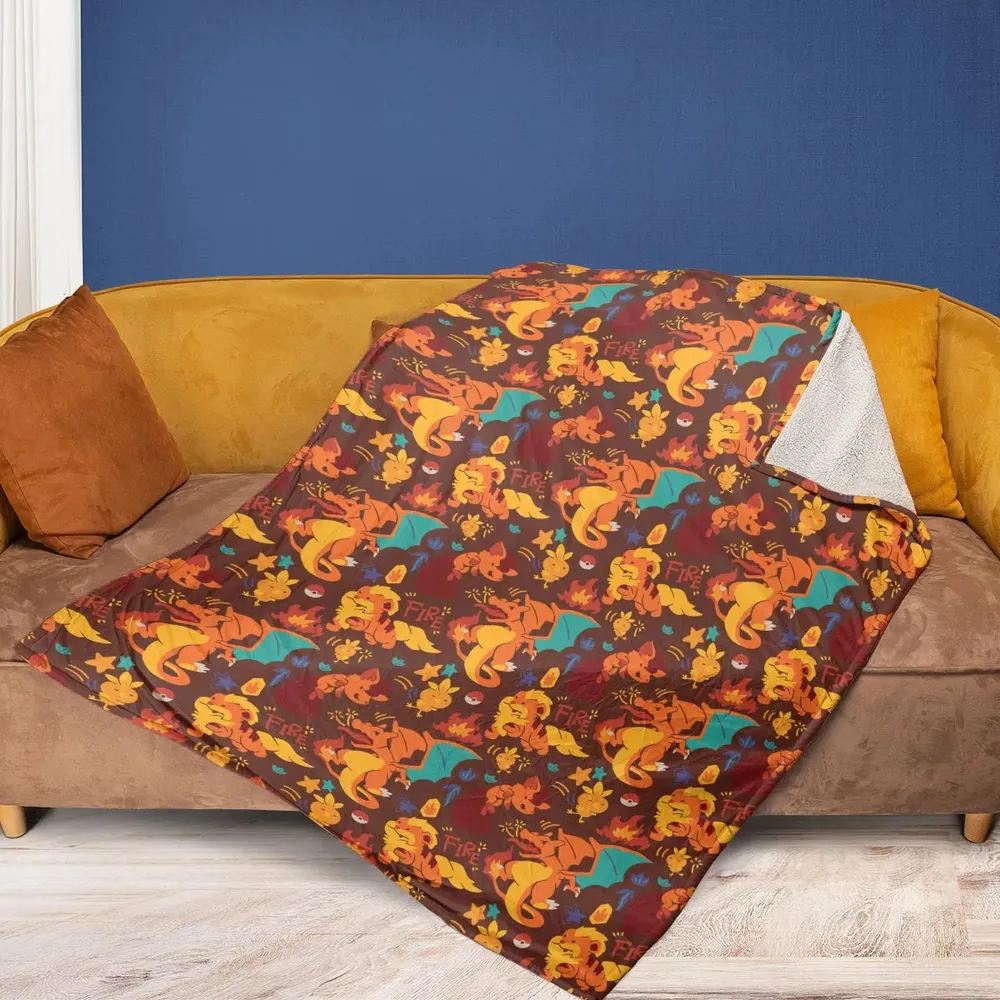Charizard Arcanine Torchic Fire Pokemon Fleece Blanket - 2