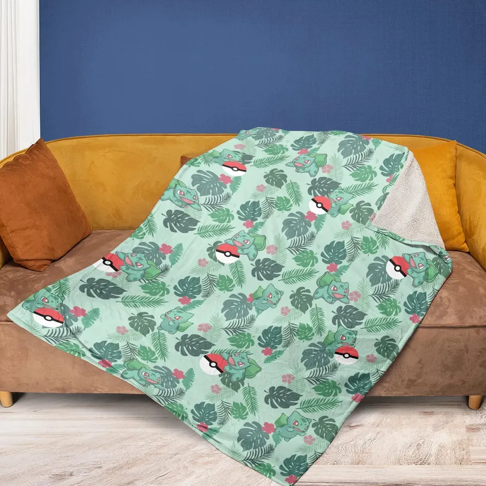 Bulbasaur Pokemon Pattern Fleece Blanket - 2