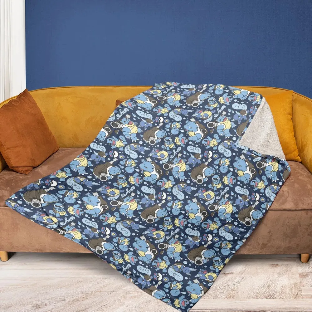 Blastoise Wartortle Squirtle Pokemon Pattern Fleece Blanket - 2