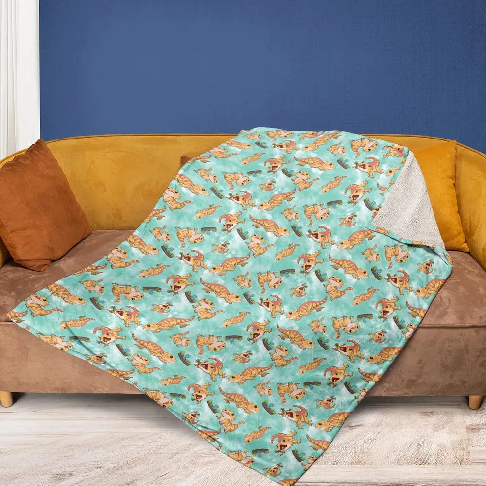 Bearded Dragon Pattern Fleece Blanket - 2