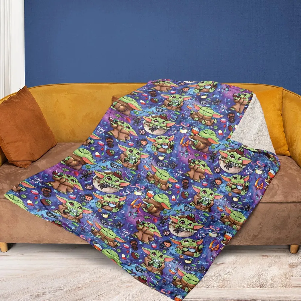 Baby Yoda In the Galaxy Fleece Blanket - 2