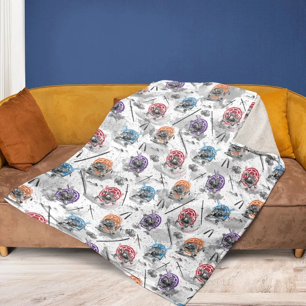 TMNT Characters Sumi-E Pattern Fleece Blanket - 2