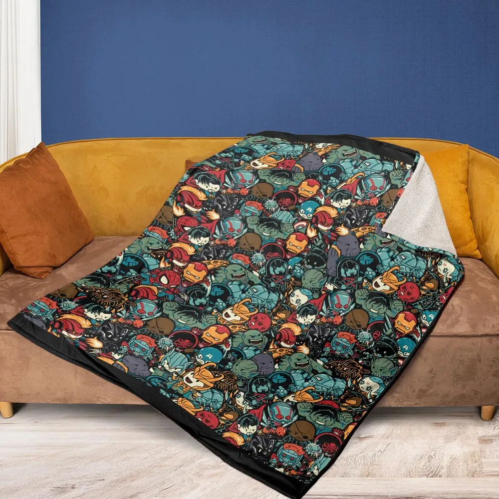 Marvelous Chibi Characters Pattern Fleece Blanket - 2
