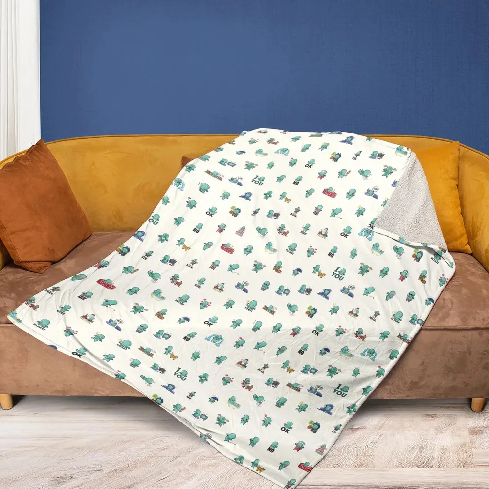 Kawai Cthulhu Pattern Fleece Blanket - 2