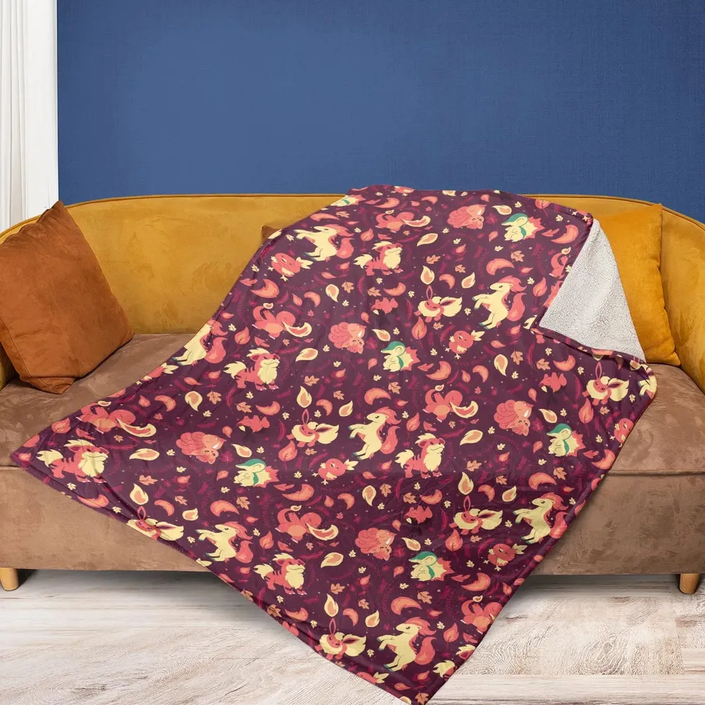 Fire Pokemon Pattern Fleece Blanket - 2