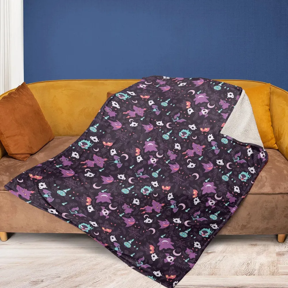 Lavender Town Pokemon Pattern Fleece Blanket - 2