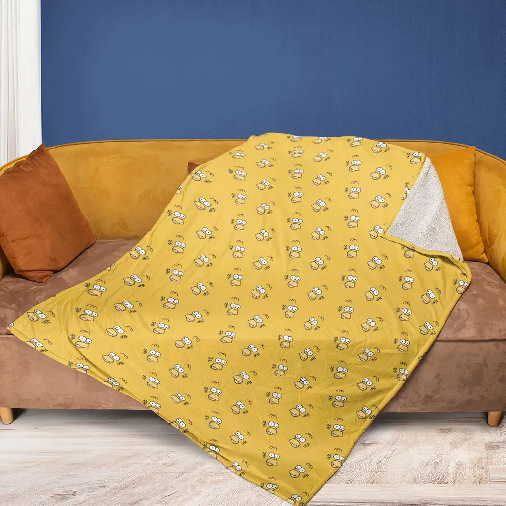 Homer Simpson Pattern Fleece Blanket - 2