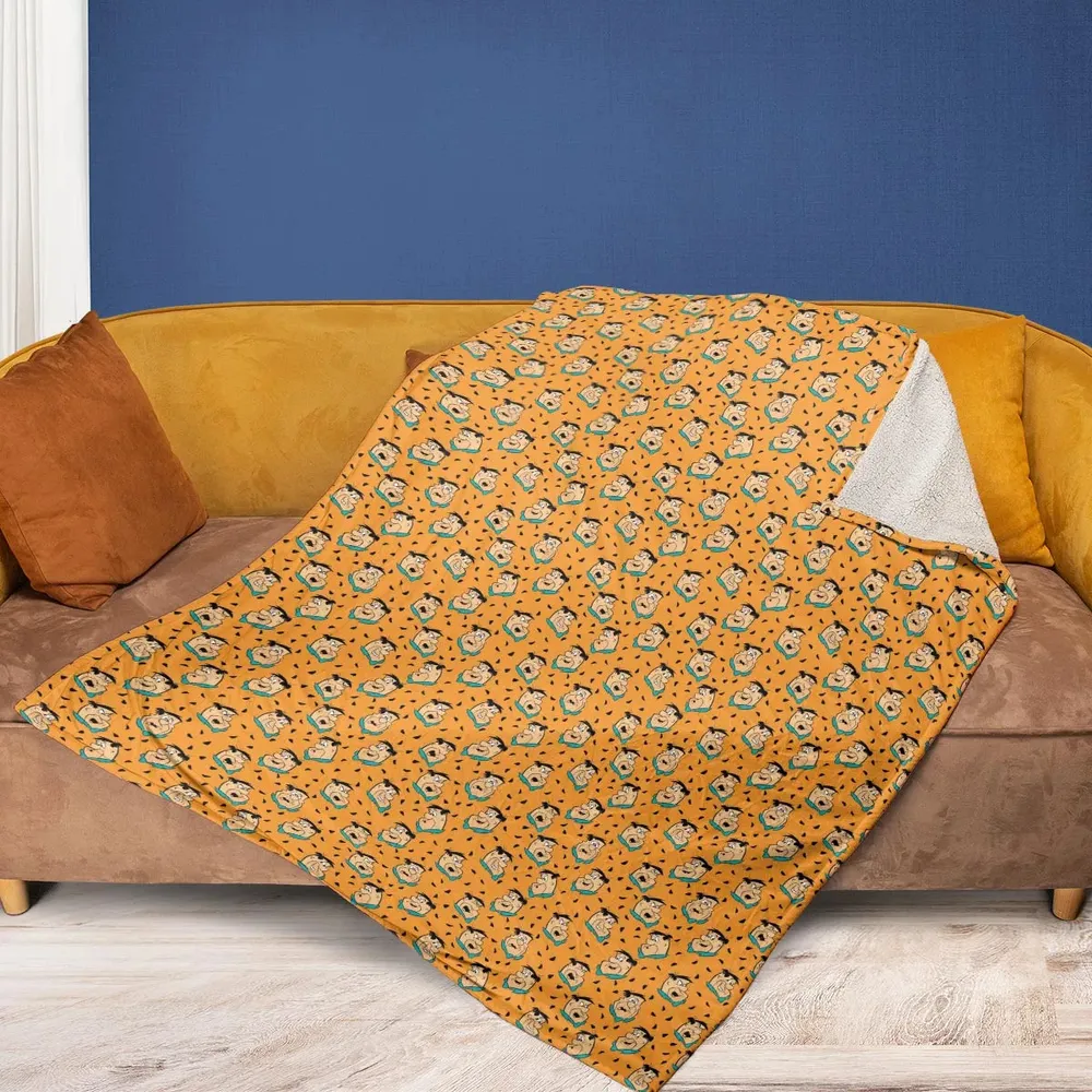 Fred Flintstone Expressions Pattern Fleece Blanket - 2