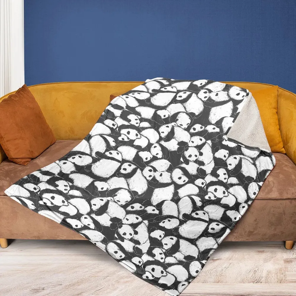 Lazy Day Panda Pattern Fleece Blanket - 2