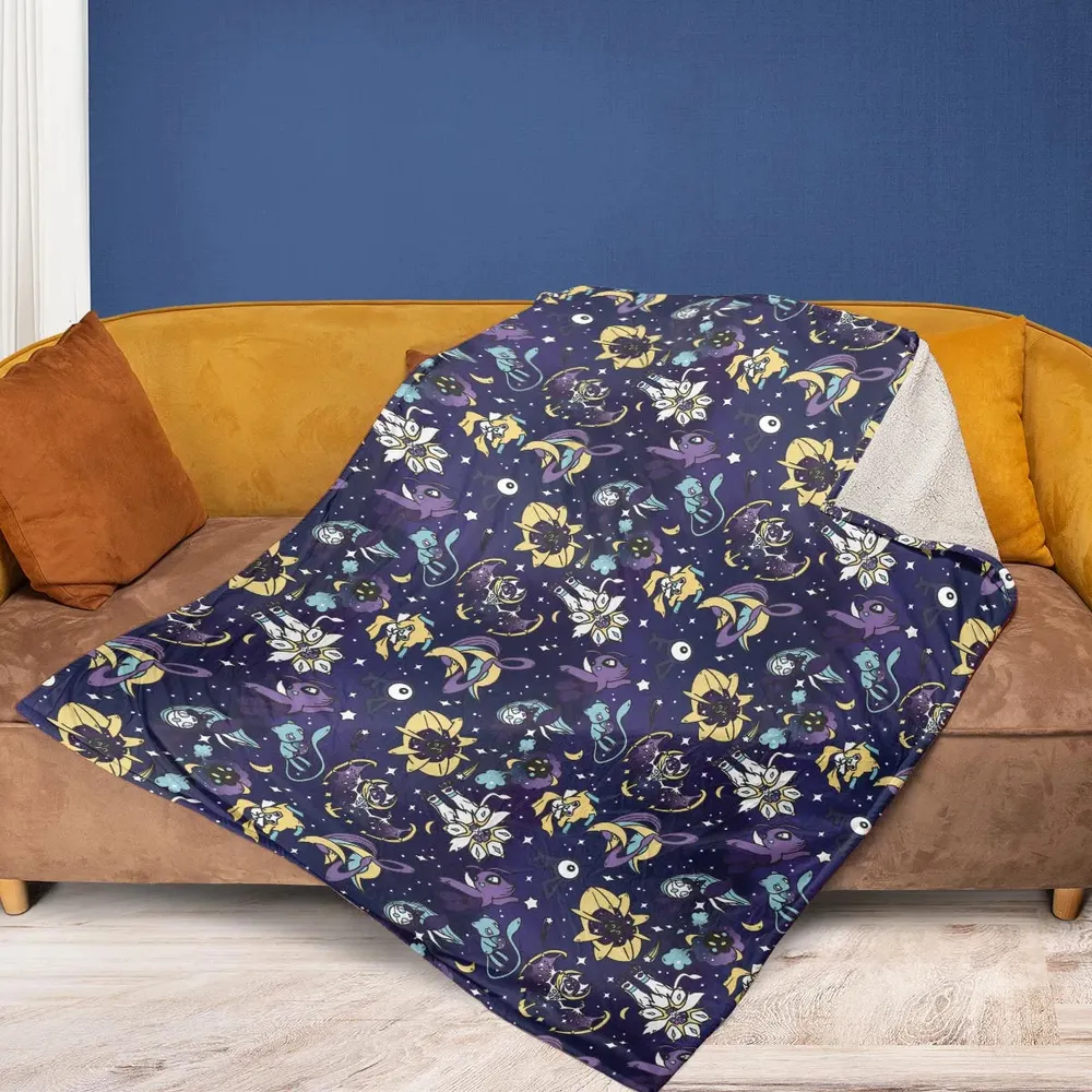 Galaxy Mew Psychic Type Pokemon Fleece Blanket - 2