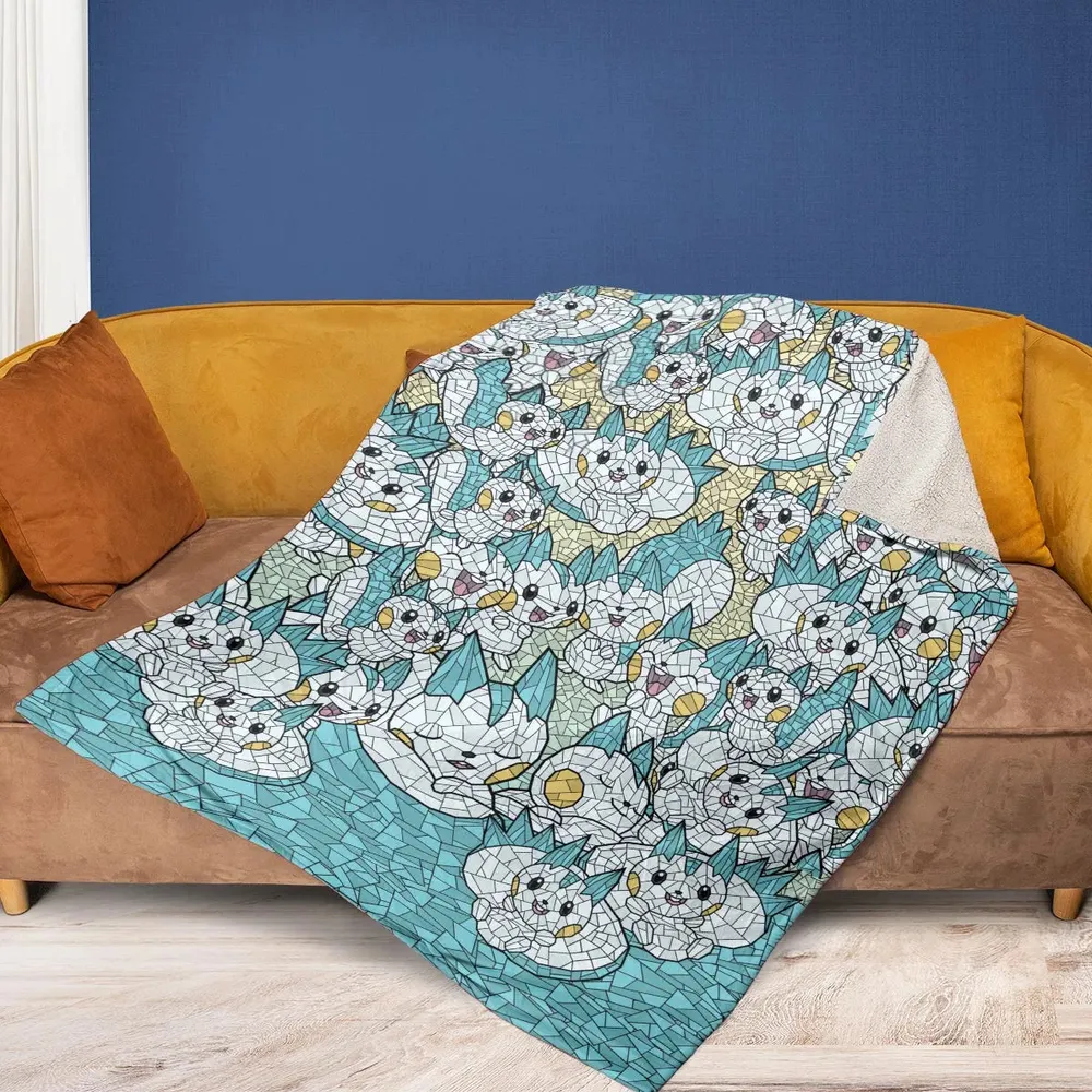 Pachirisu Stained Glass Pokemon Fleece Blanket - 2