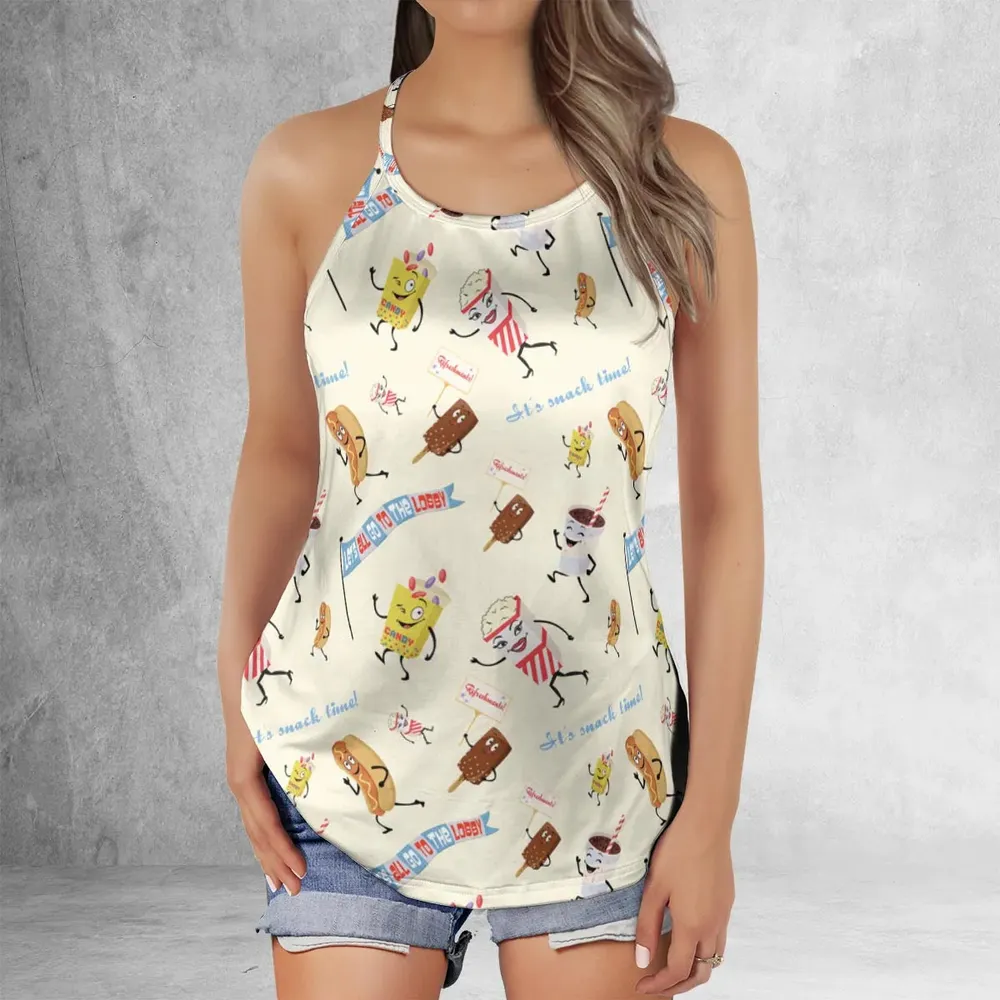 Let's All Go To The Lobby Retro Cartoon Criss Cross Tank Top - 2