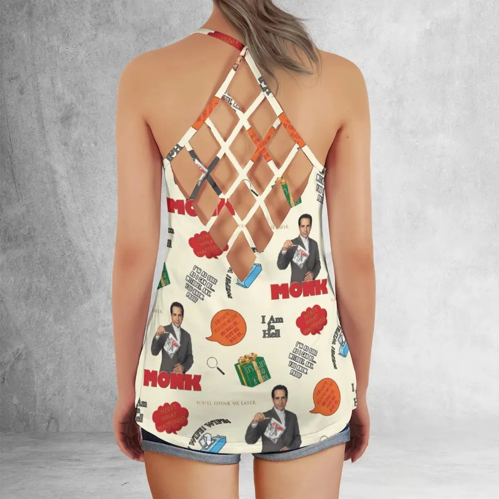 Here’s What Happened Monk Criss Cross Tank Top - 3