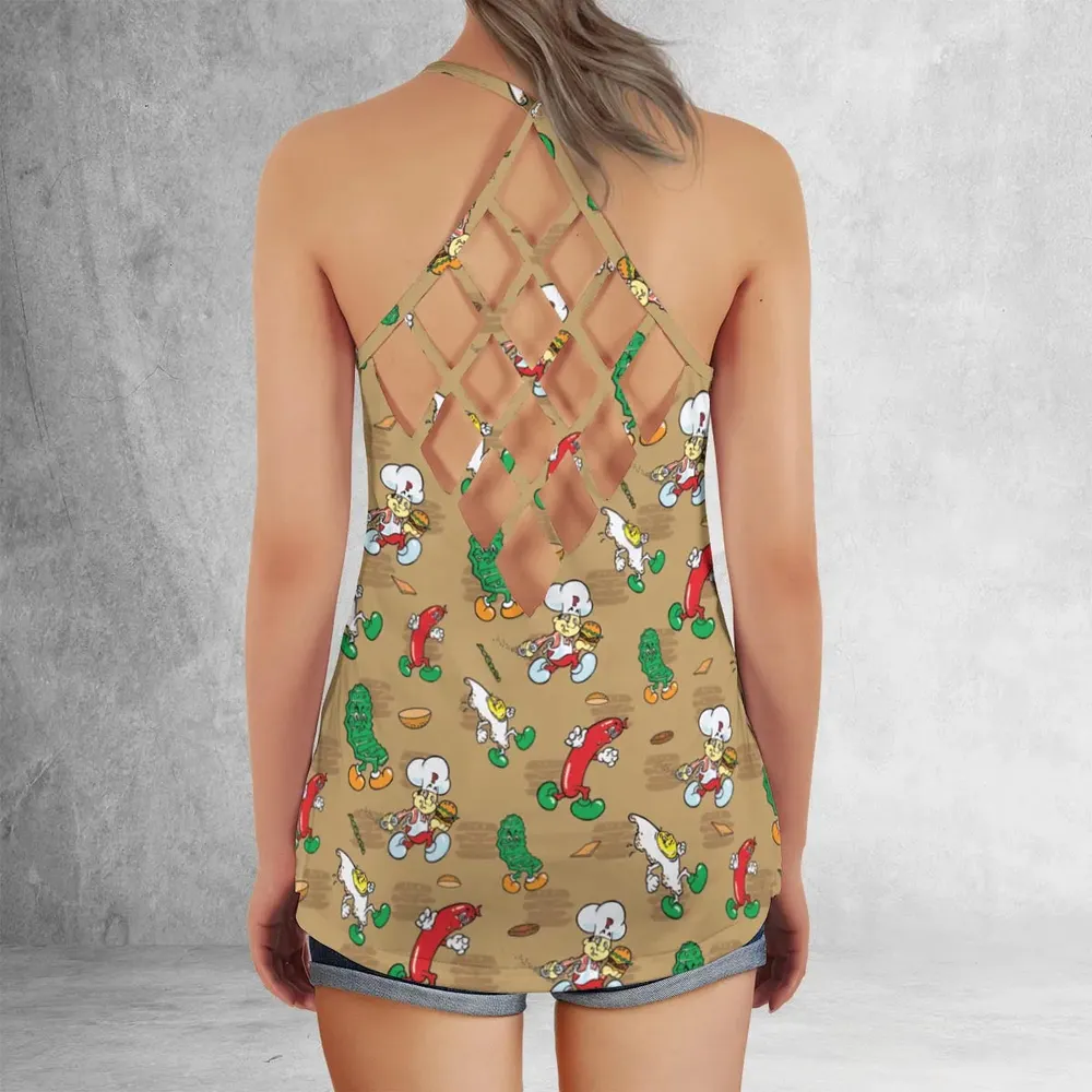 BurgerTime Arcade Criss Cross Tank Top - 3